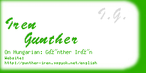 iren gunther business card